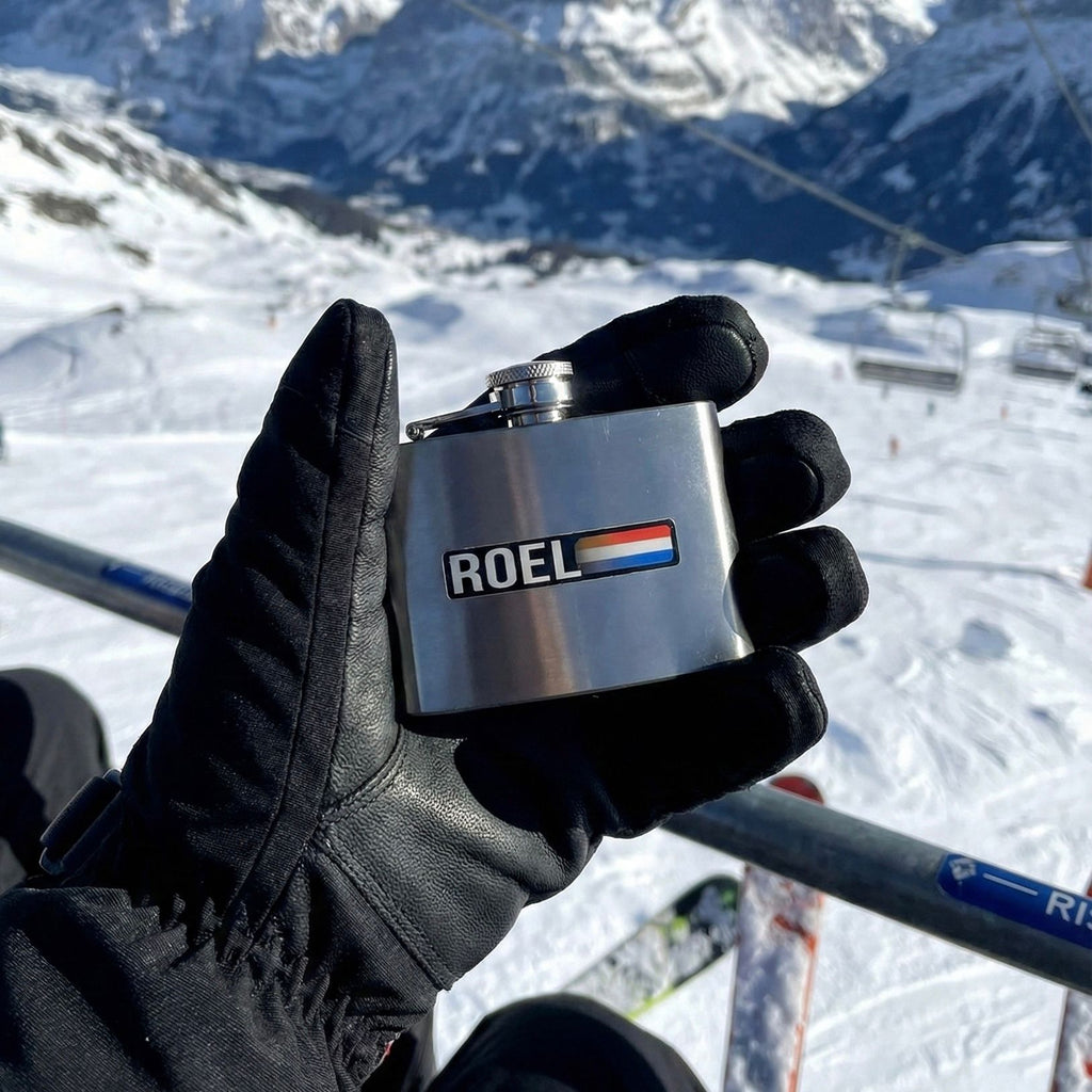 Naam & vlag sticker 'Ischgl' ski | Set van 2