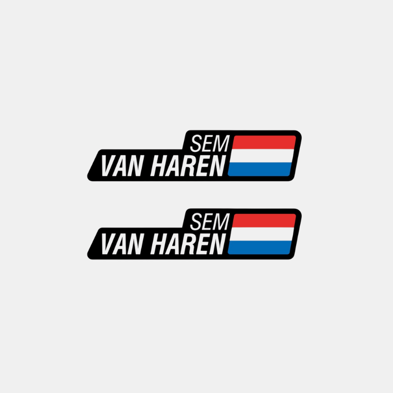 Naam & vlag sticker 'GTS' scooter