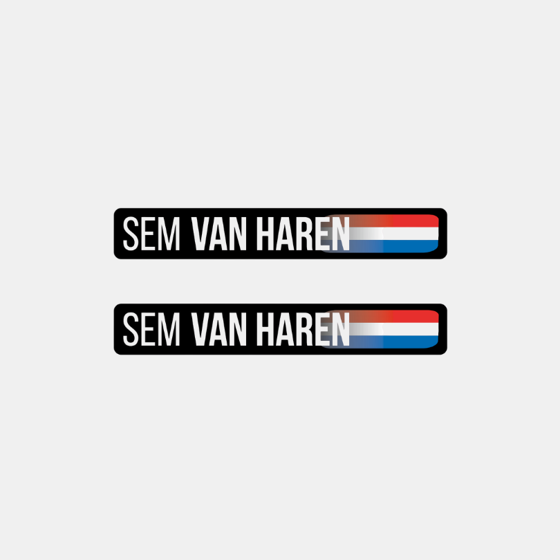 Naam & vlag sticker 'Ischgl' ski | Set van 2