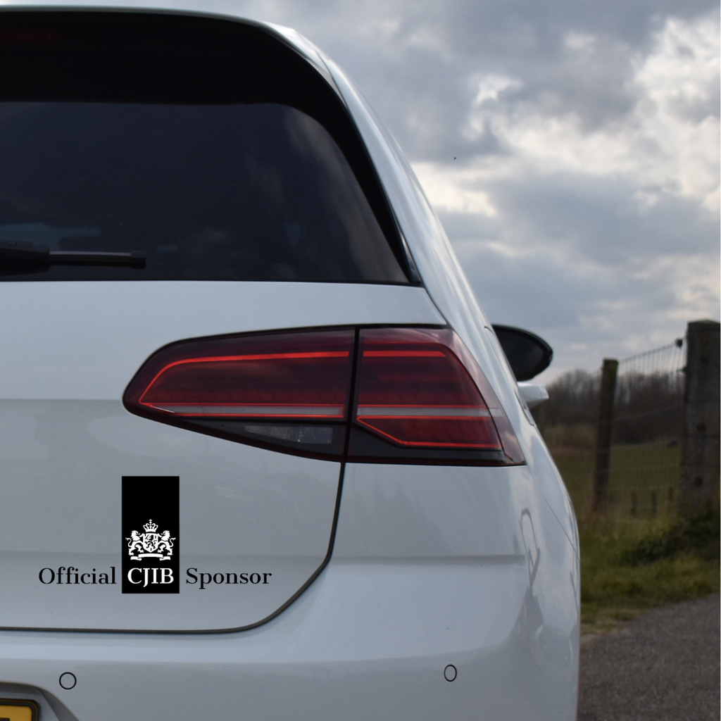 CJIB sponsor sticker op bumper auto